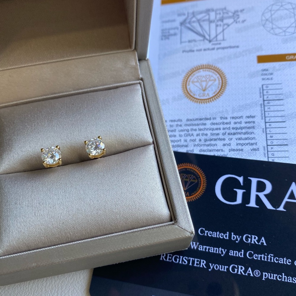 Beautiful 0.6 ct Moissanite Diamond earrings studs